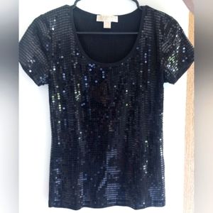 Michael Kors Women's Black Sequin Top
